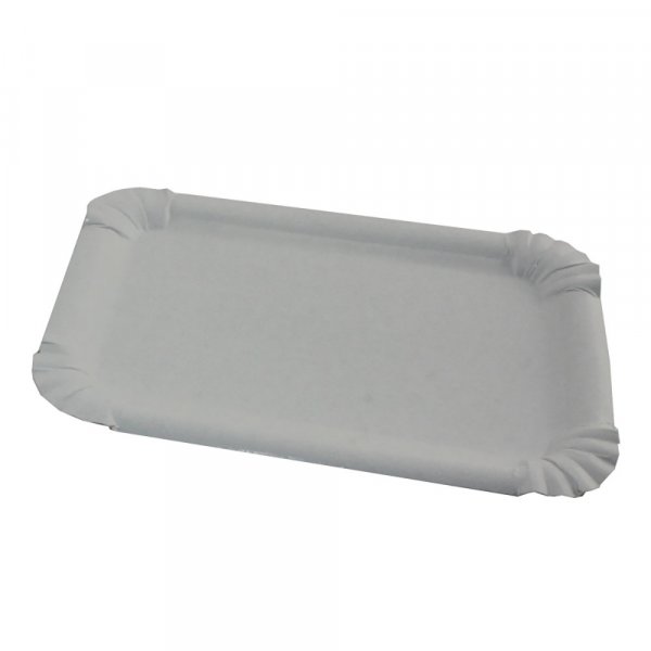 250 Stk. eckige Pappteller 11x17 cm – Imbissteller & Partyteller